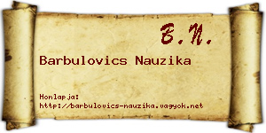 Barbulovics Nauzika névjegykártya